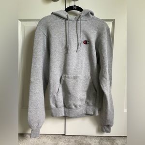 Gray Champion Logo Hoodie